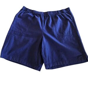 Coral Bay Womens Navy Blue Casual Pull Up Shorts Size Large